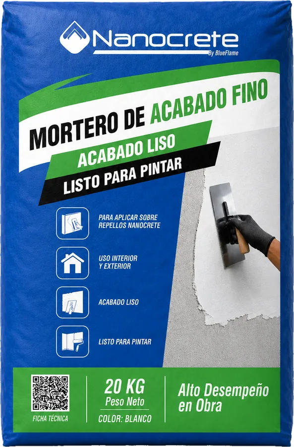 Mortero de Acabado Fino Color Blanco