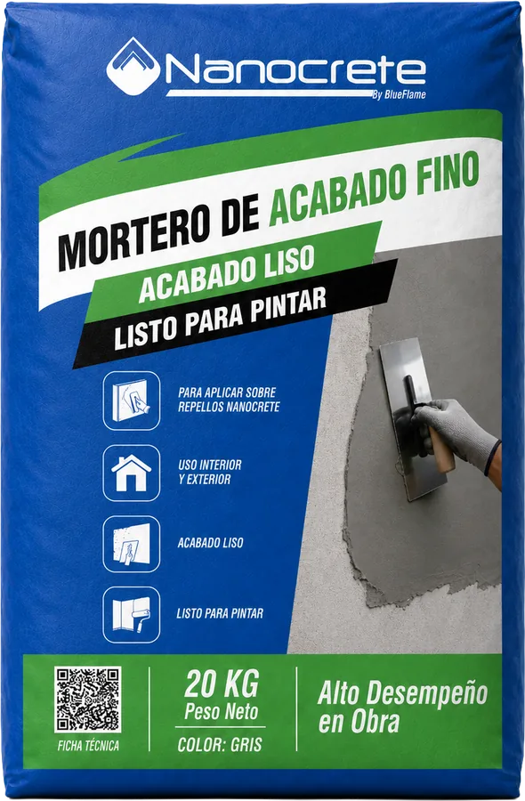 Saco de Mortero de Acabado Fino Color Gris